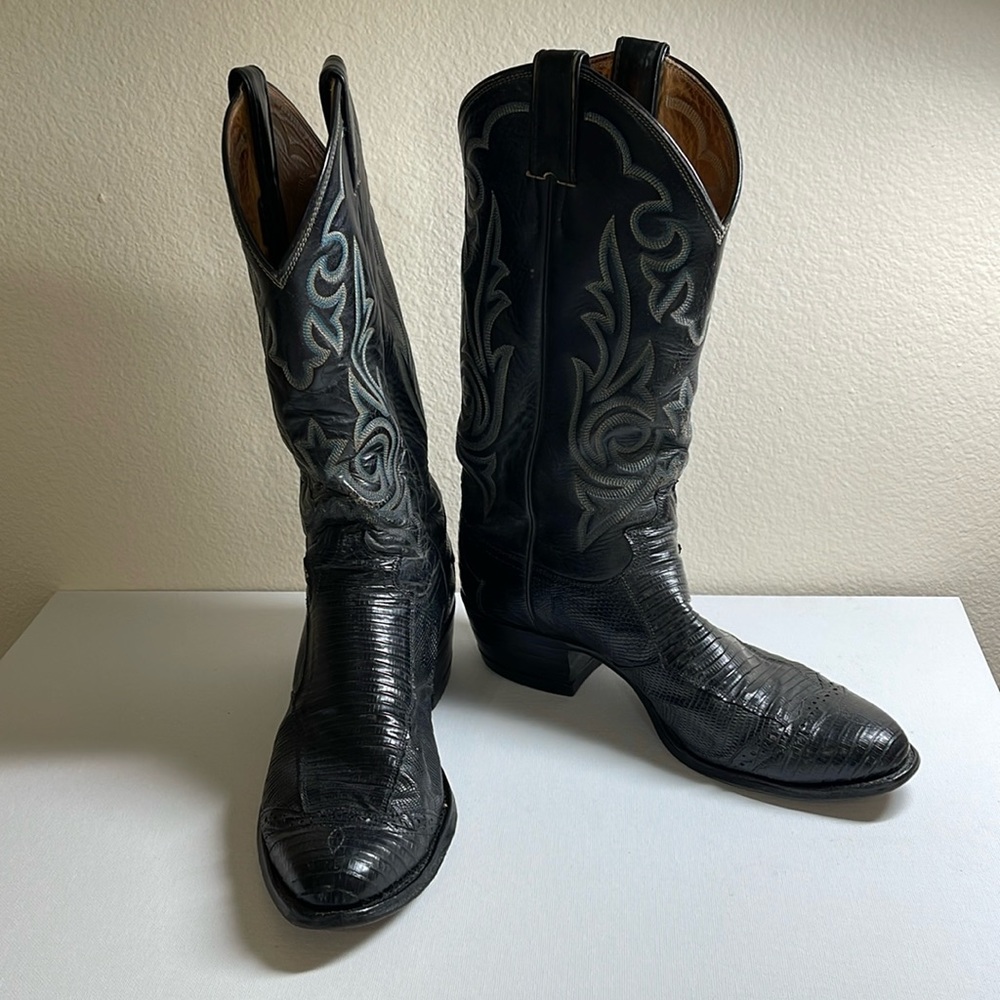 Justin lizard cowboy boots vintage